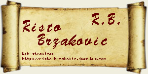 Risto Brzaković vizit kartica